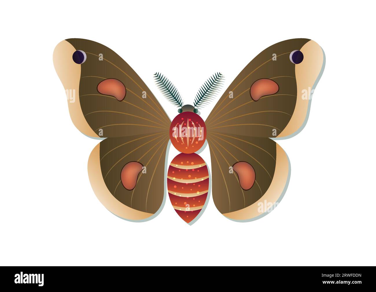 Moth Insect Vector Art isolato su sfondo bianco Illustrazione Vettoriale