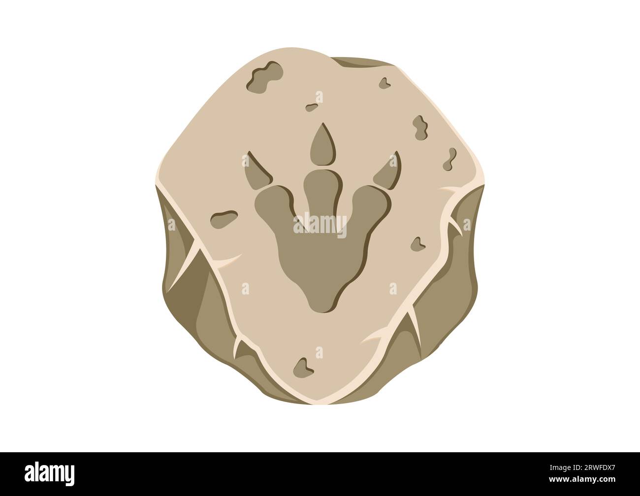 Antiche impronte di dinosauri fossili. Illustrazione vettoriale Paleontologia estinta Illustrazione Vettoriale