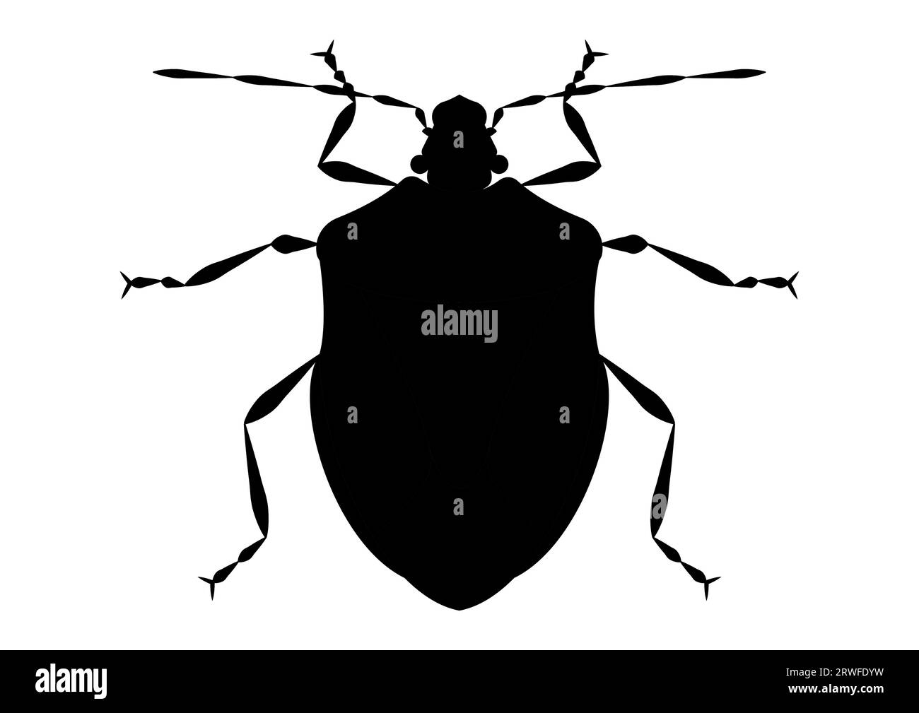 Vector Clipart Bug nero e bianco Stink isolato su sfondo bianco Illustrazione Vettoriale