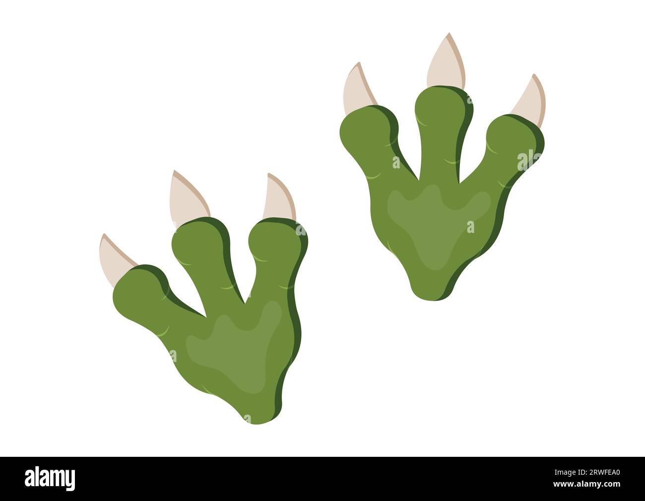 Impronte di dinosauro vettore isolato su sfondo bianco Illustrazione Vettoriale