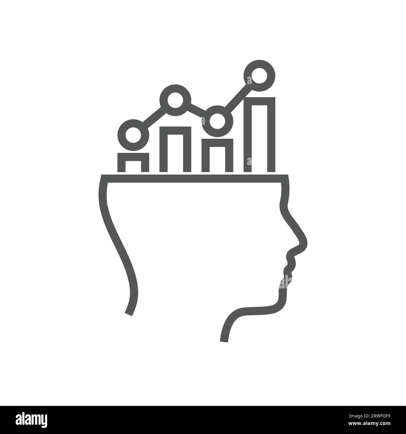 Icona della linea di concetto di Business Intelligence Manager. Tratto modificabile. EPS 10 Illustrazione Vettoriale