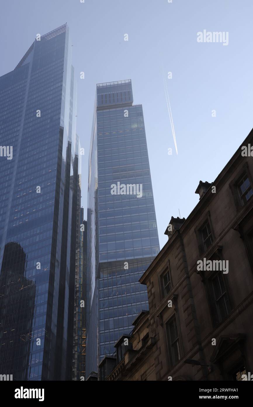 22 Bishopsgate e 8 Bishopsgate viste da Cornhill Londra Regno Unito giugno 2023 Foto Stock