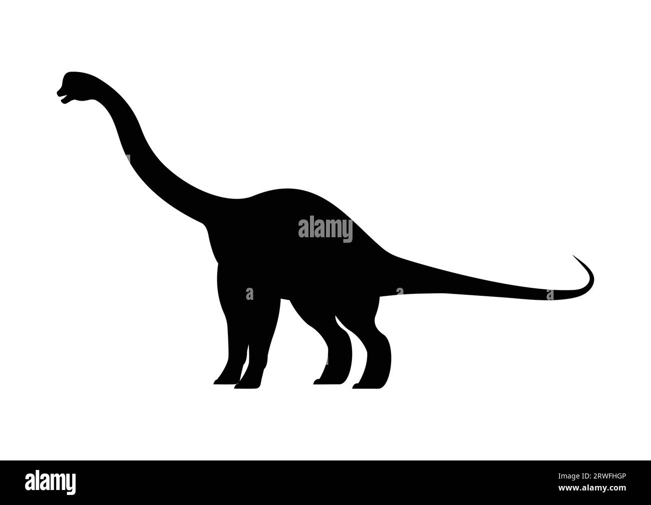 Europasaurus Dinosaur silhouette Vector isolato su sfondo bianco Illustrazione Vettoriale