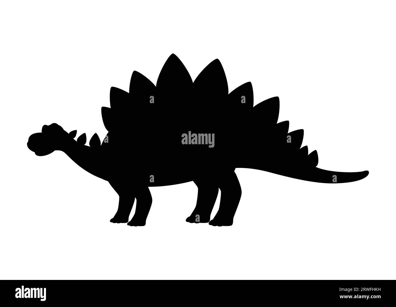 Stegosaurus Dinosaur silhouette Vector isolato su sfondo bianco Illustrazione Vettoriale