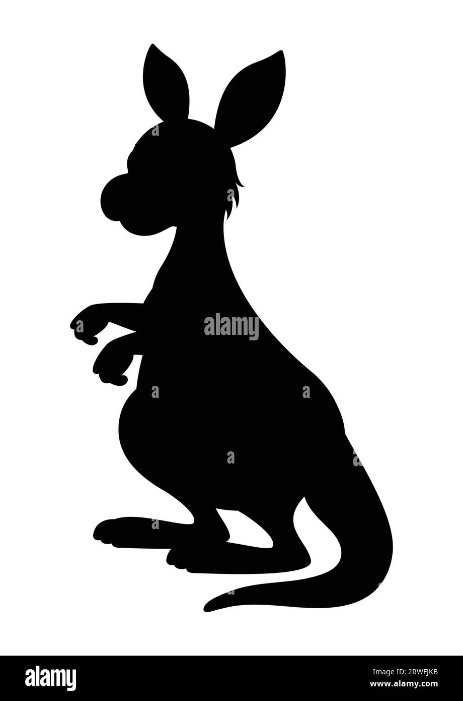 Canguro silhouette vettore isolato su sfondo bianco Illustrazione Vettoriale
