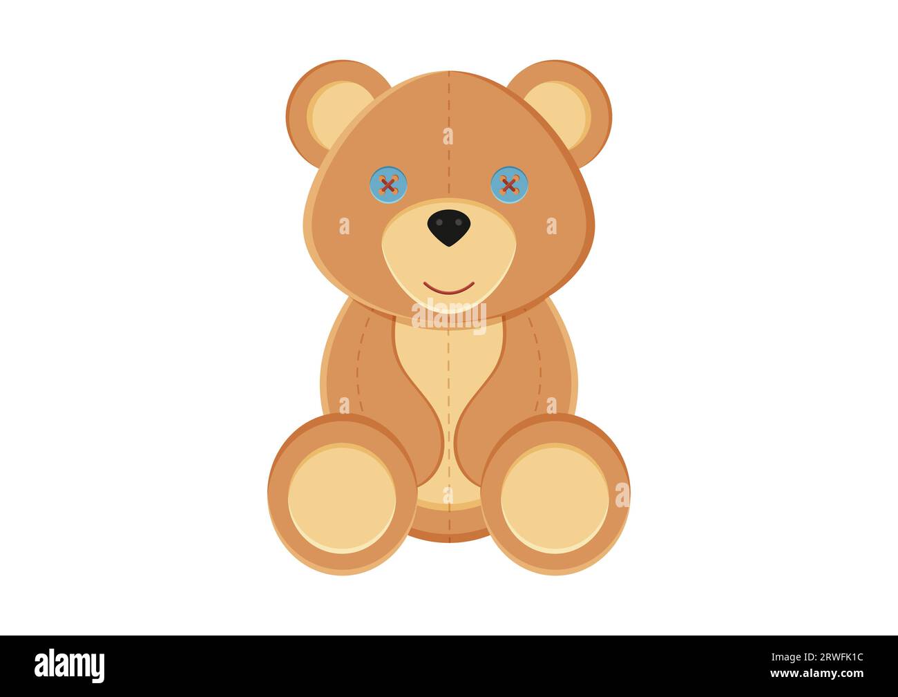 Teddy Bear Toy Cartoon personaggio illustrazione vettoriale Illustrazione Vettoriale