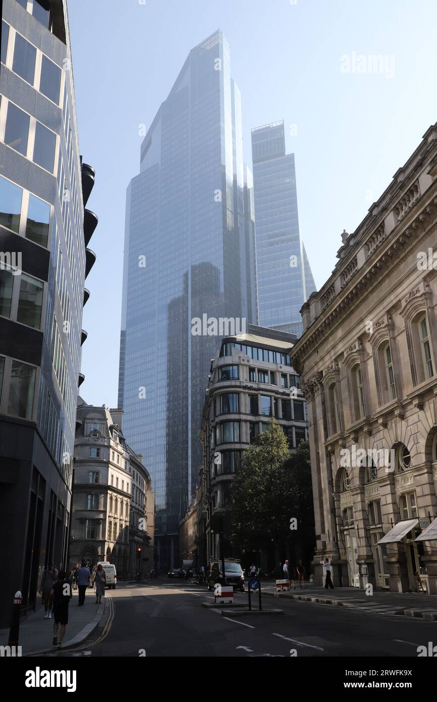 22 Bishopsgate e 8 Bishopsgate viste da Cornhill Londra Regno Unito giugno 2023 Foto Stock