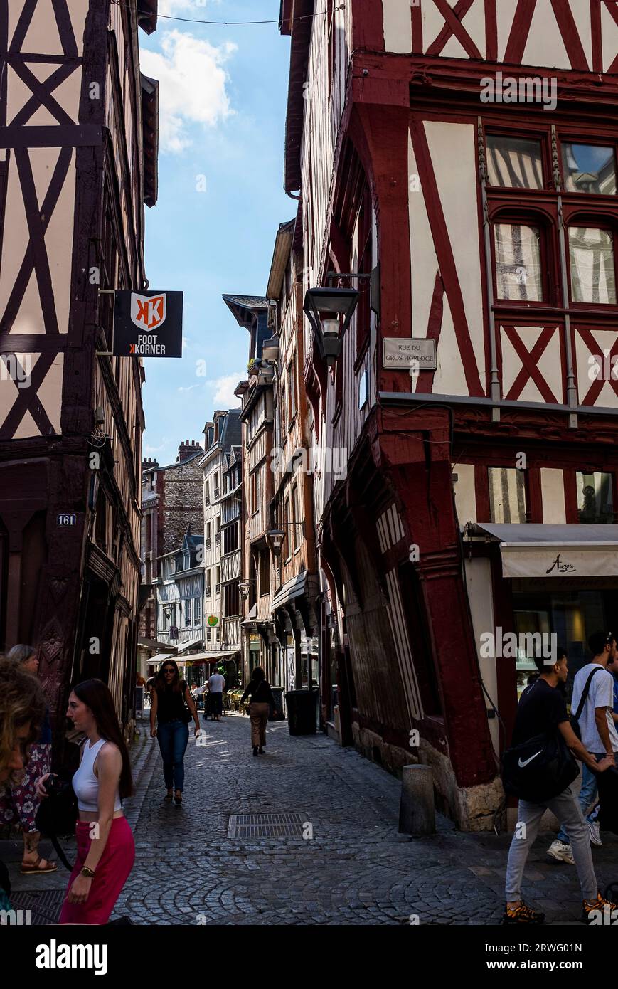 Rouen Normandia Francia - Rouen è la capitale della regione francese settentrionale della Normandia, è una città portuale sulla Senna. Importante in epoca romana Foto Stock