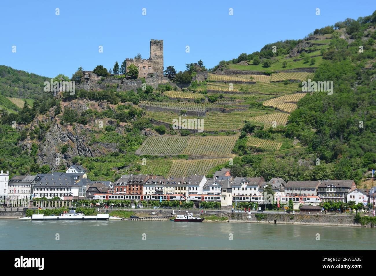 Kaub città, Renania-Palatinato, Germania Foto Stock