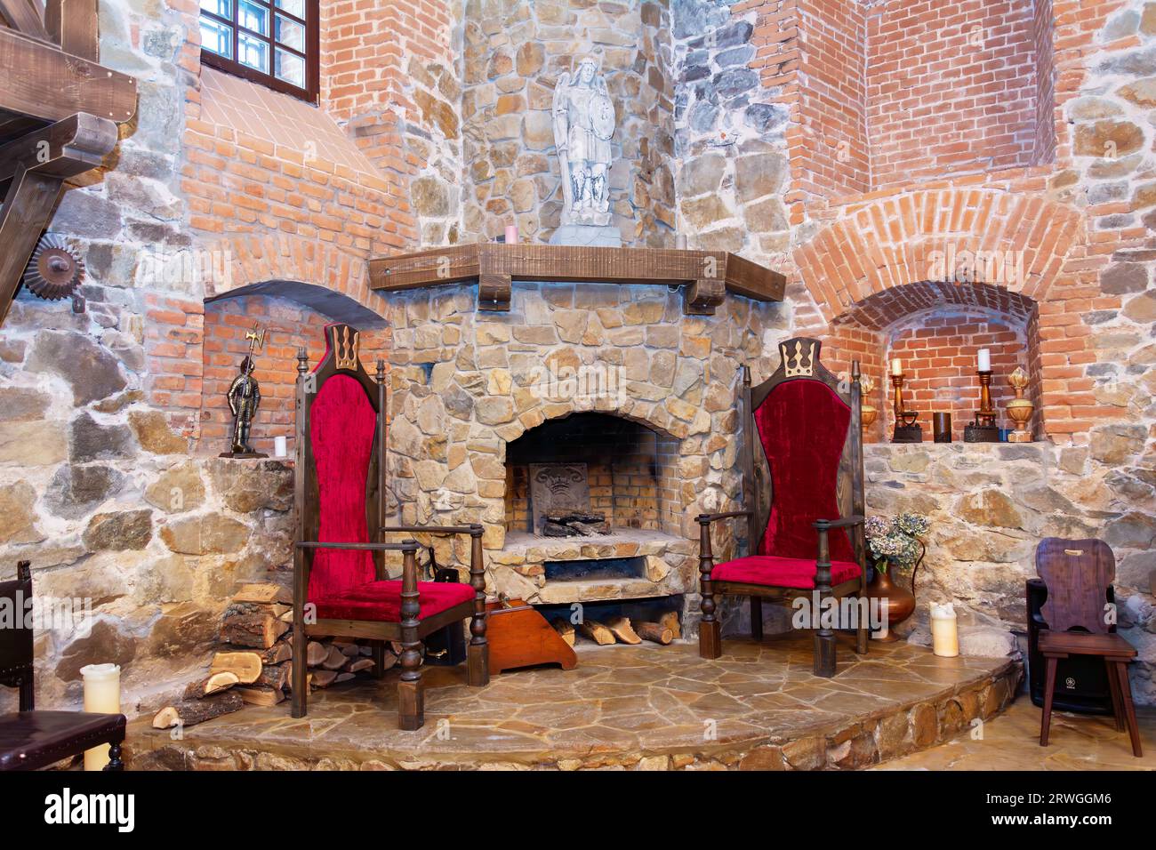 Castello a Radomyshl, sala del trono Foto Stock