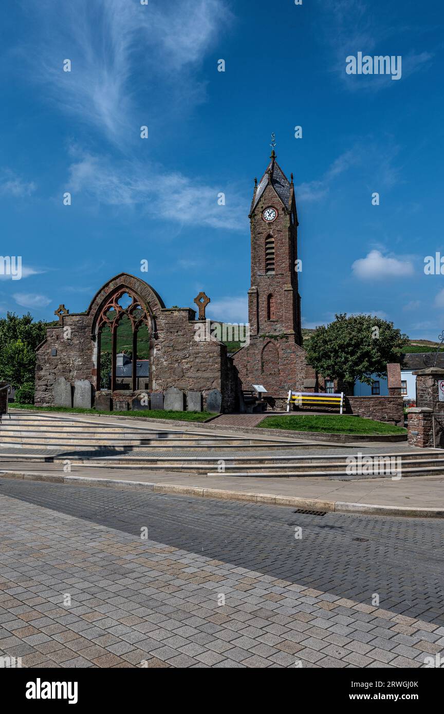 Ex chiesa parrocchiale di San Pietro a Peel sull'isola di Man Foto Stock