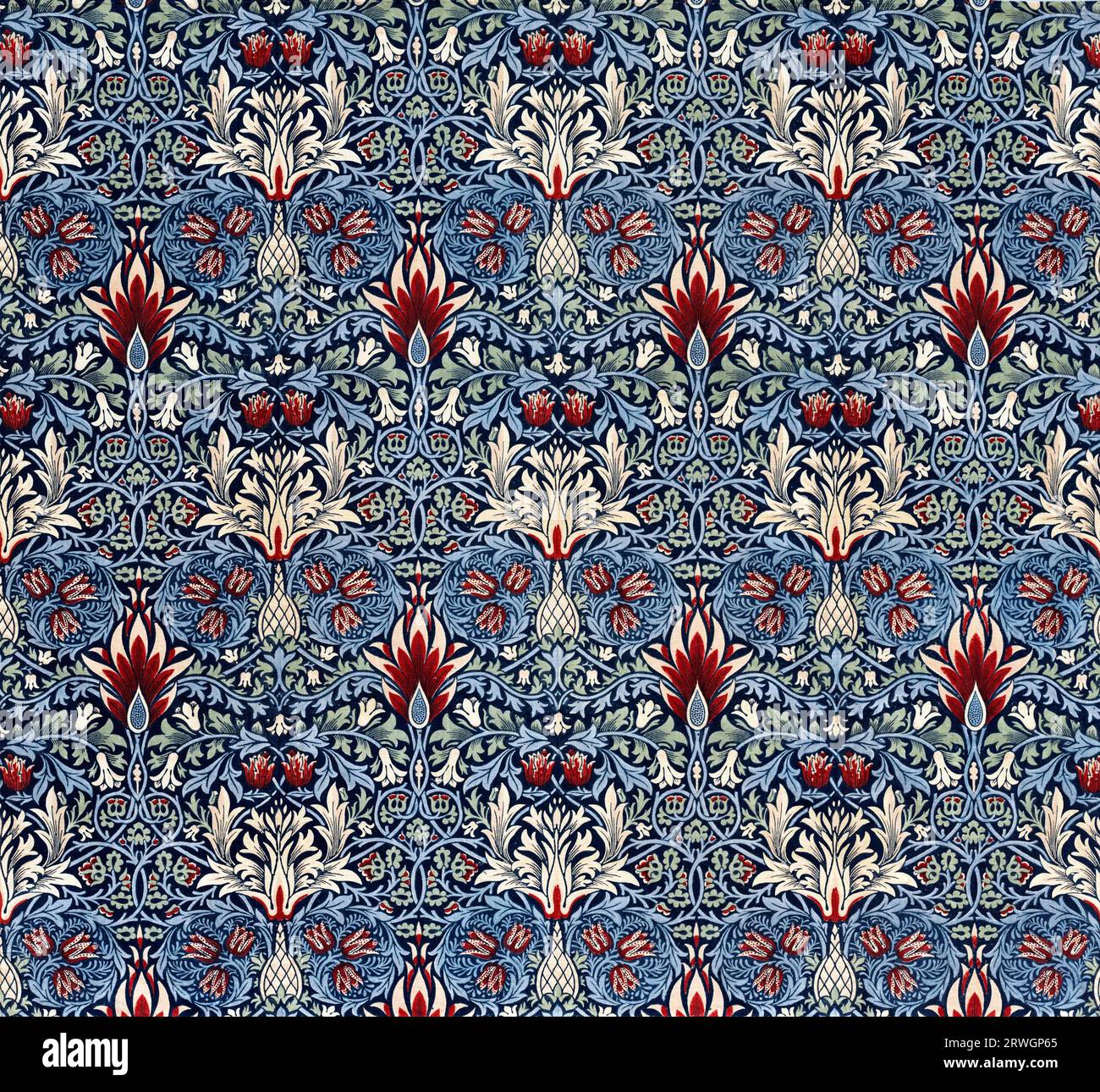 Design tessile "Snakehead" di William Morris (1834-1896) Foto Stock