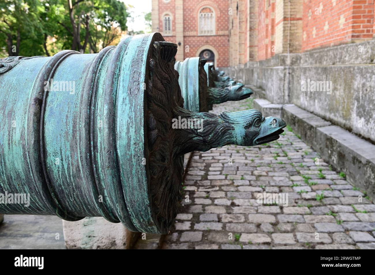 Vienna, Austria. Museo di storia militare di Vienna. Cannoni d'assedio Francia 1795/96 Foto Stock