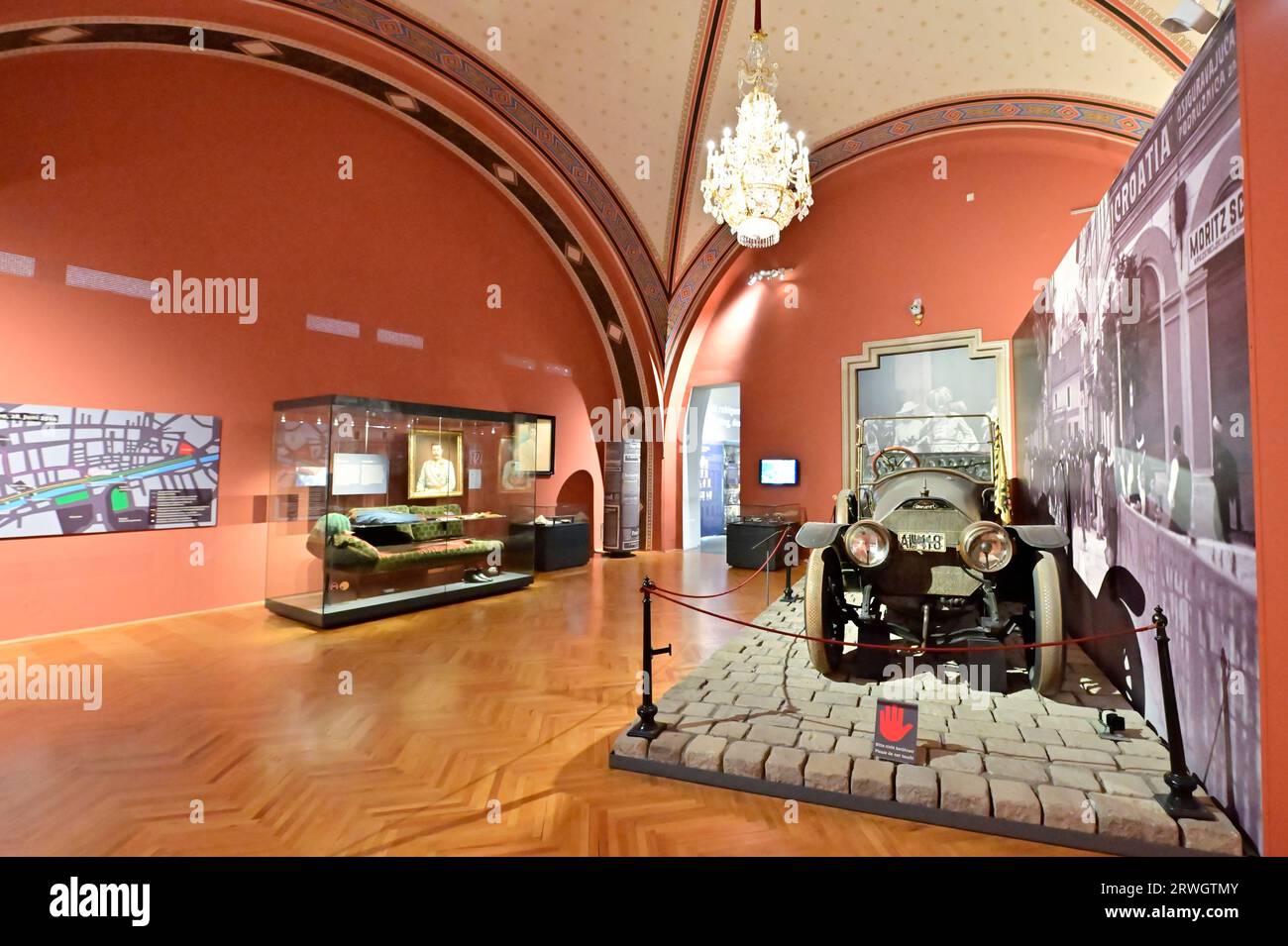Vienna, Austria. Museo di storia militare di Vienna. L'auto d'attacco di Sarajevo Foto Stock