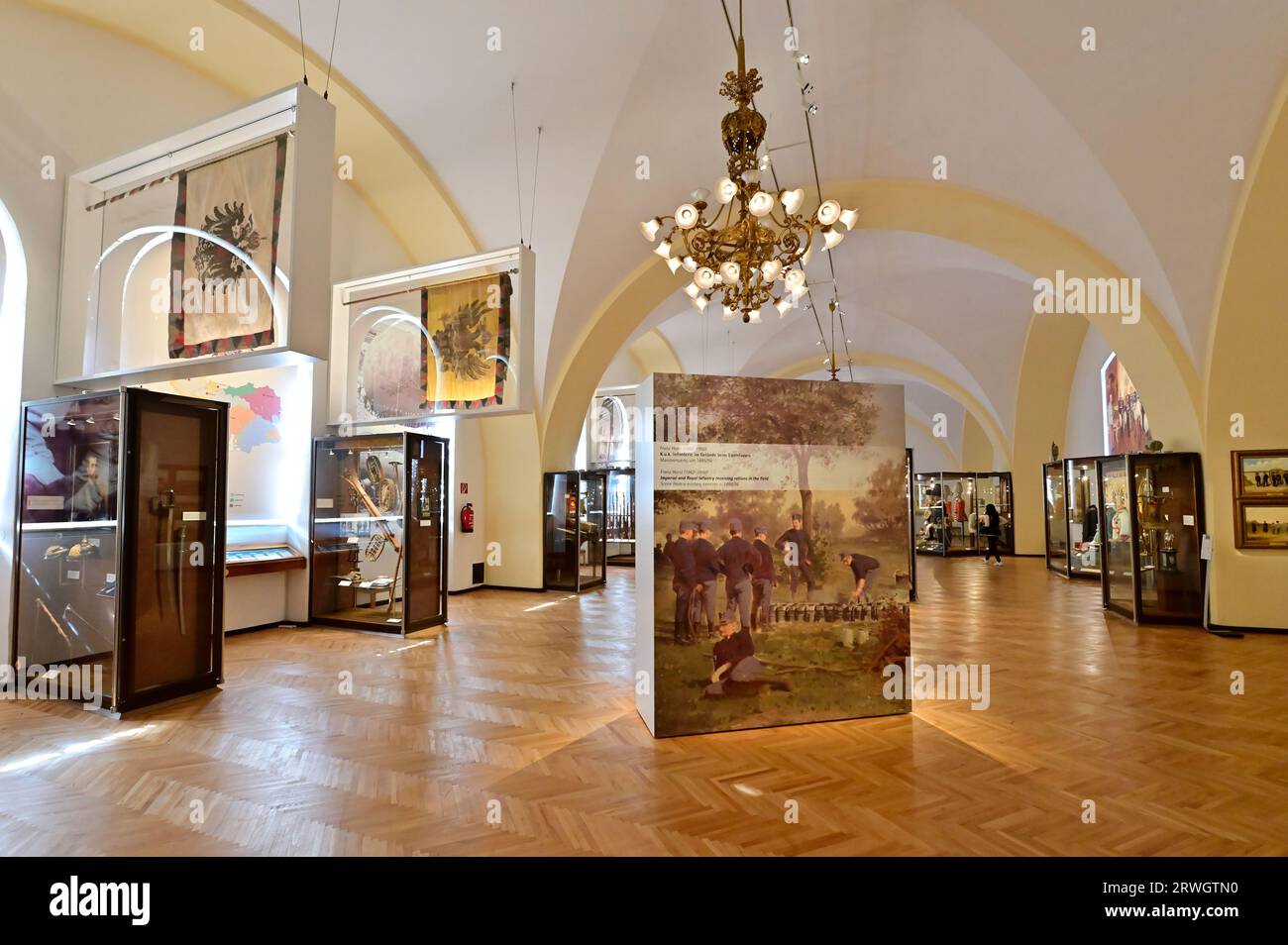 Vienna, Austria. Museo di storia militare di Vienna. Dipinto di Franz Horst scena di manovra intorno al 1895/96 Foto Stock