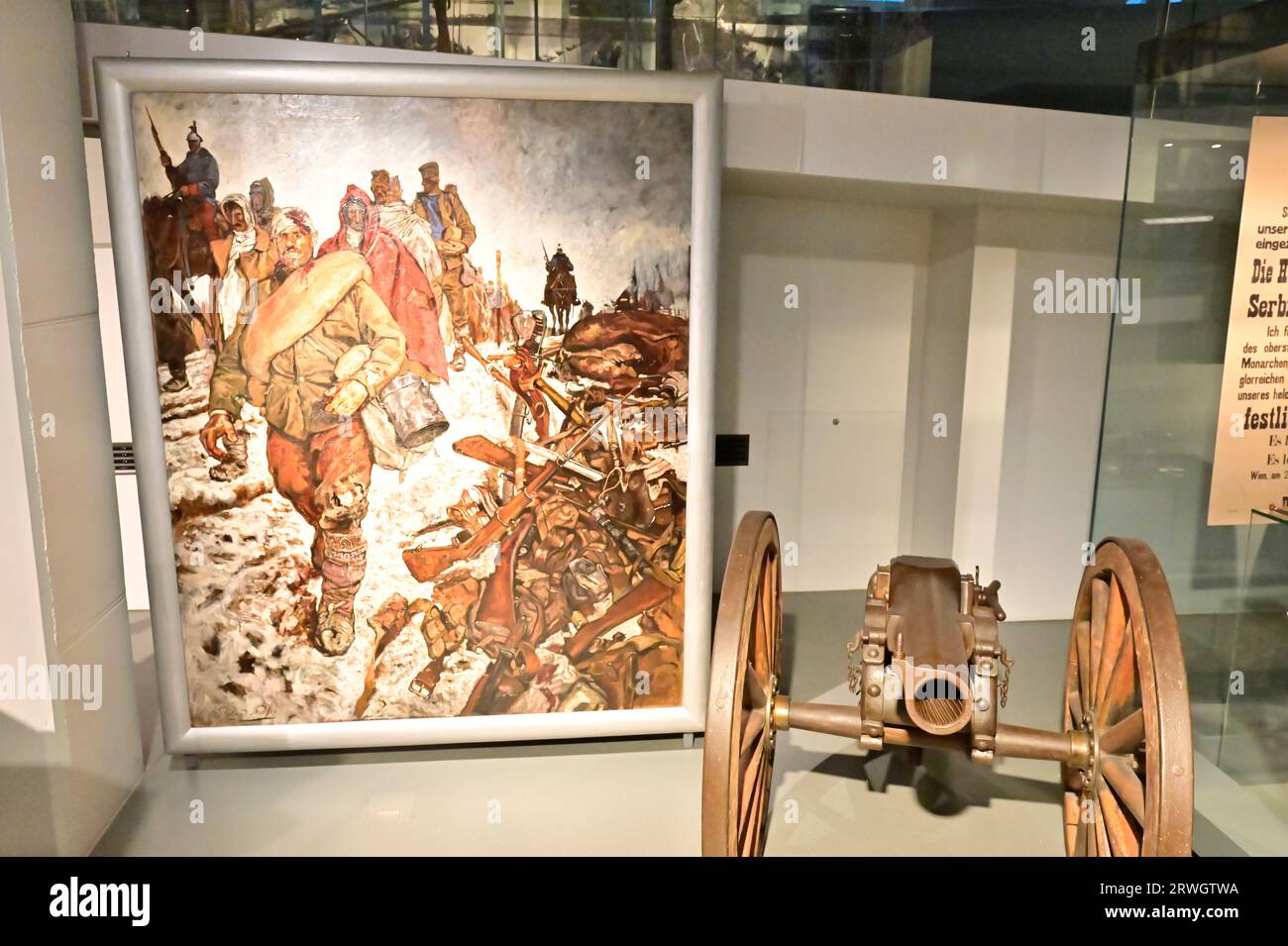 Vienna, Austria. Museo di storia militare di Vienna. Dipinto ad olio Roland Strasser Prisoners of War Serbs 1914/15 Foto Stock