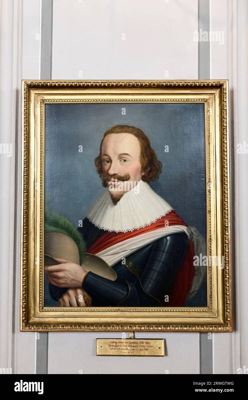 Vienna, Austria. Museo di storia militare di Vienna. Pittura ad olio di Ludwig Ferdinand Schnorr del Carolsfeld-Field Marshal Johann Graf von Aldringen Foto Stock