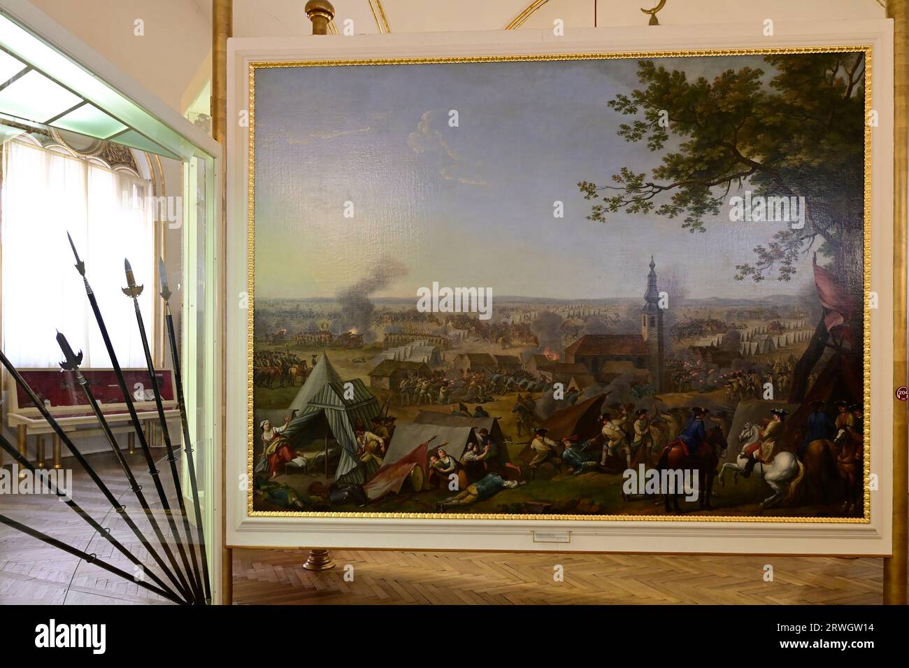 Vienna, Austria. Museo di storia militare di Vienna. Pittura ad olio nella sala Maria Theresia Foto Stock