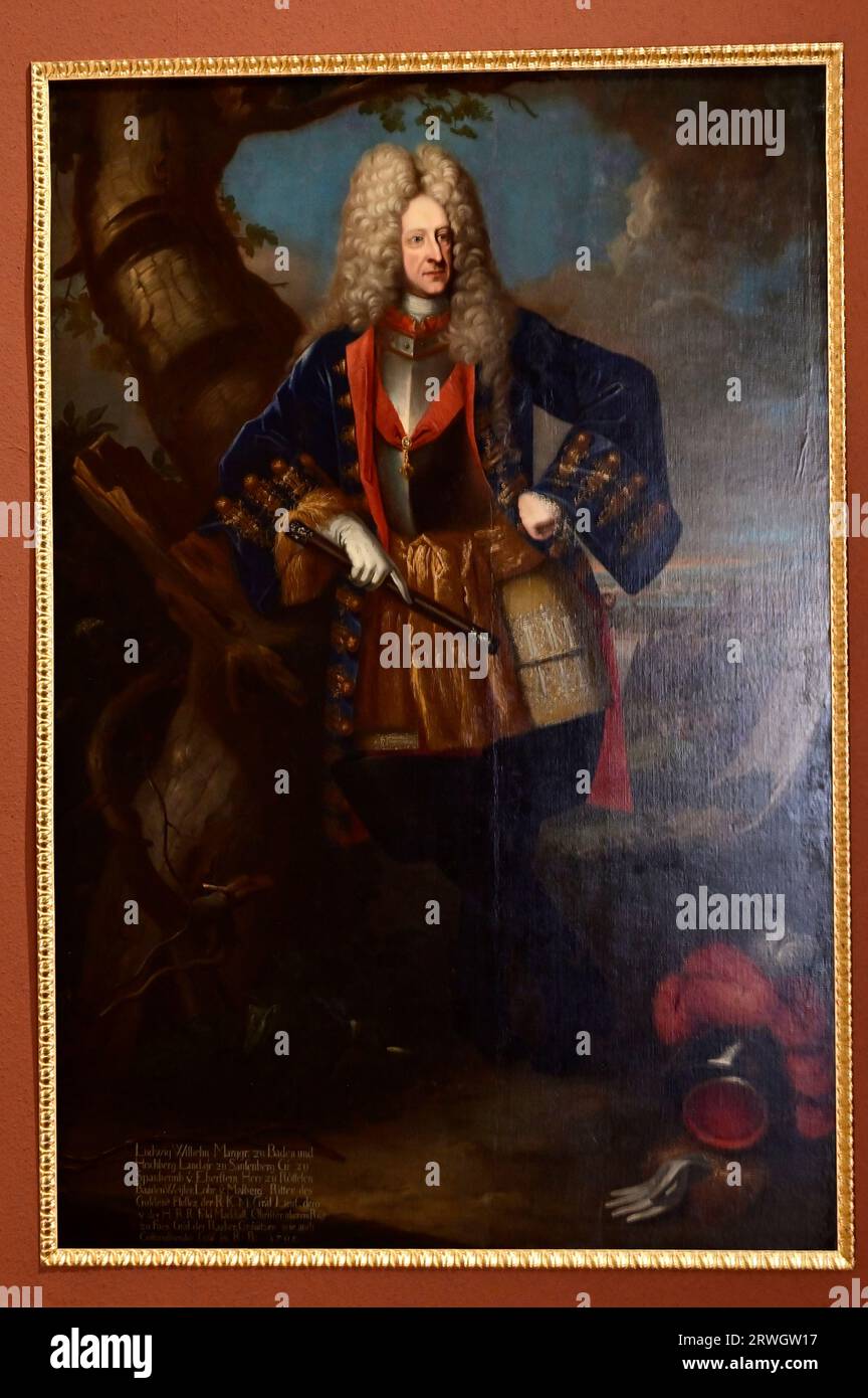 Vienna, Austria. Museo di storia militare di Vienna. Pittura ad olio del 1705. Ludwig Wilhelm Margravio di Baden-Baden Foto Stock