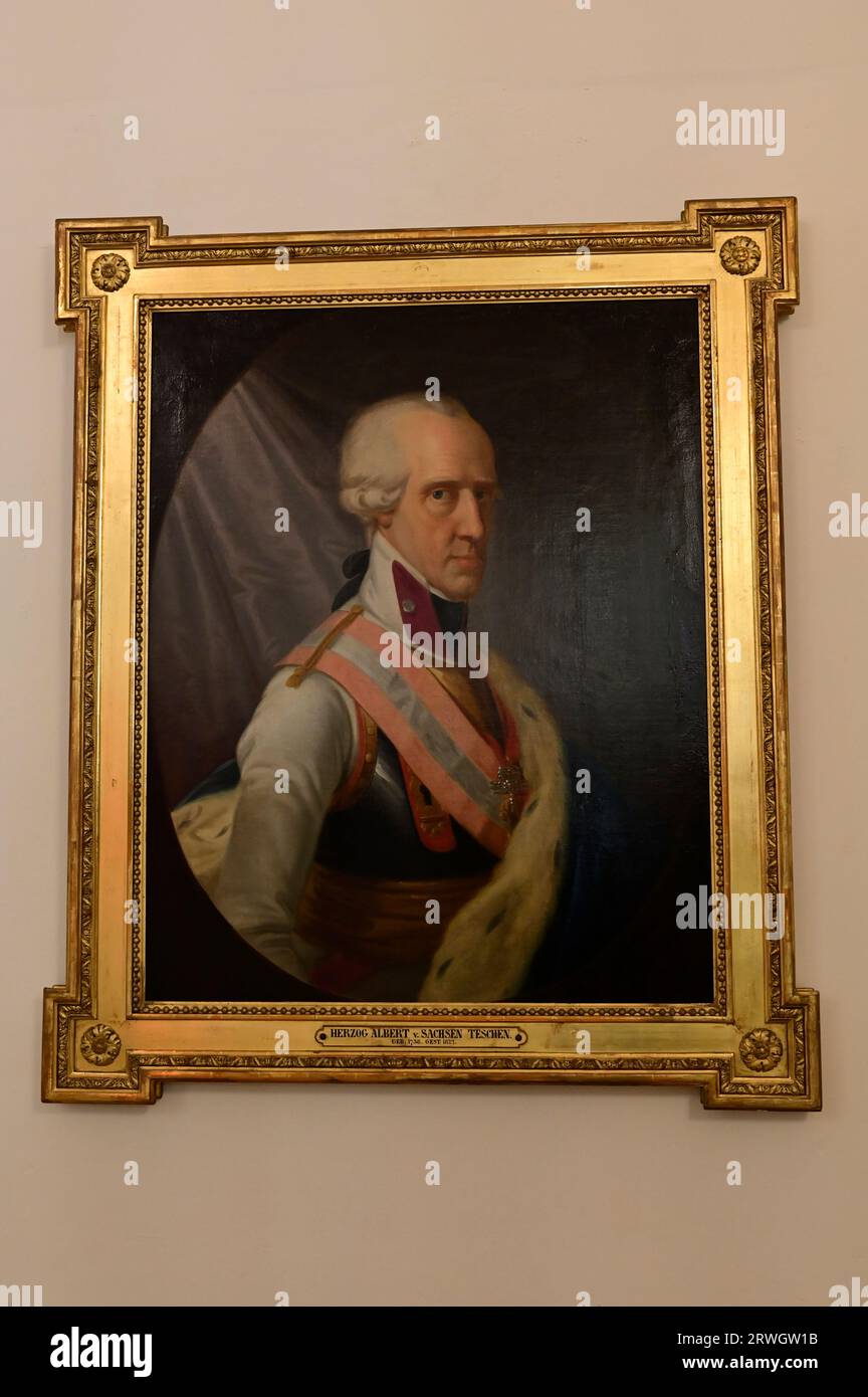 Vienna, Austria. Museo di storia militare di Vienna. Dipinto ad olio Duca Alberto di Sassonia Teschen 1738-1822 Foto Stock