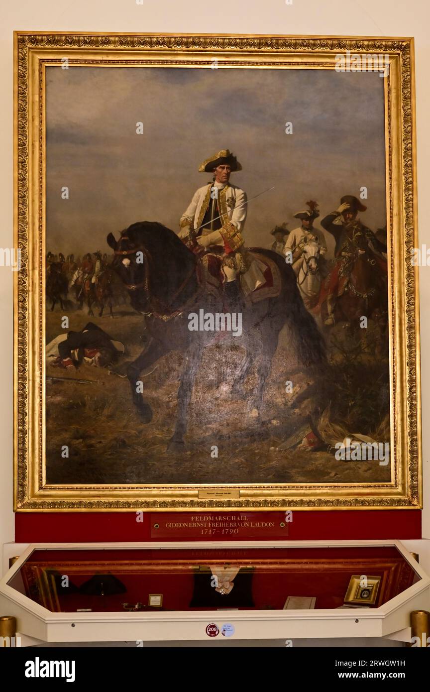 Vienna, Austria. Museo di storia militare di Vienna. Pittura a olio Feldmaresciallo Gideon Ernst Freiherr von Laudon 1717-1790 Foto Stock