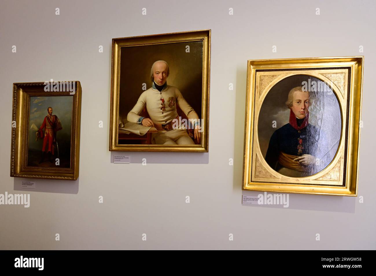Vienna, Austria. Museo di storia militare di Vienna. Pittura ad olio di Baptiste Seele-Arciduca Carlo d'Austria-Teschen 1771-1847 (centro) Foto Stock