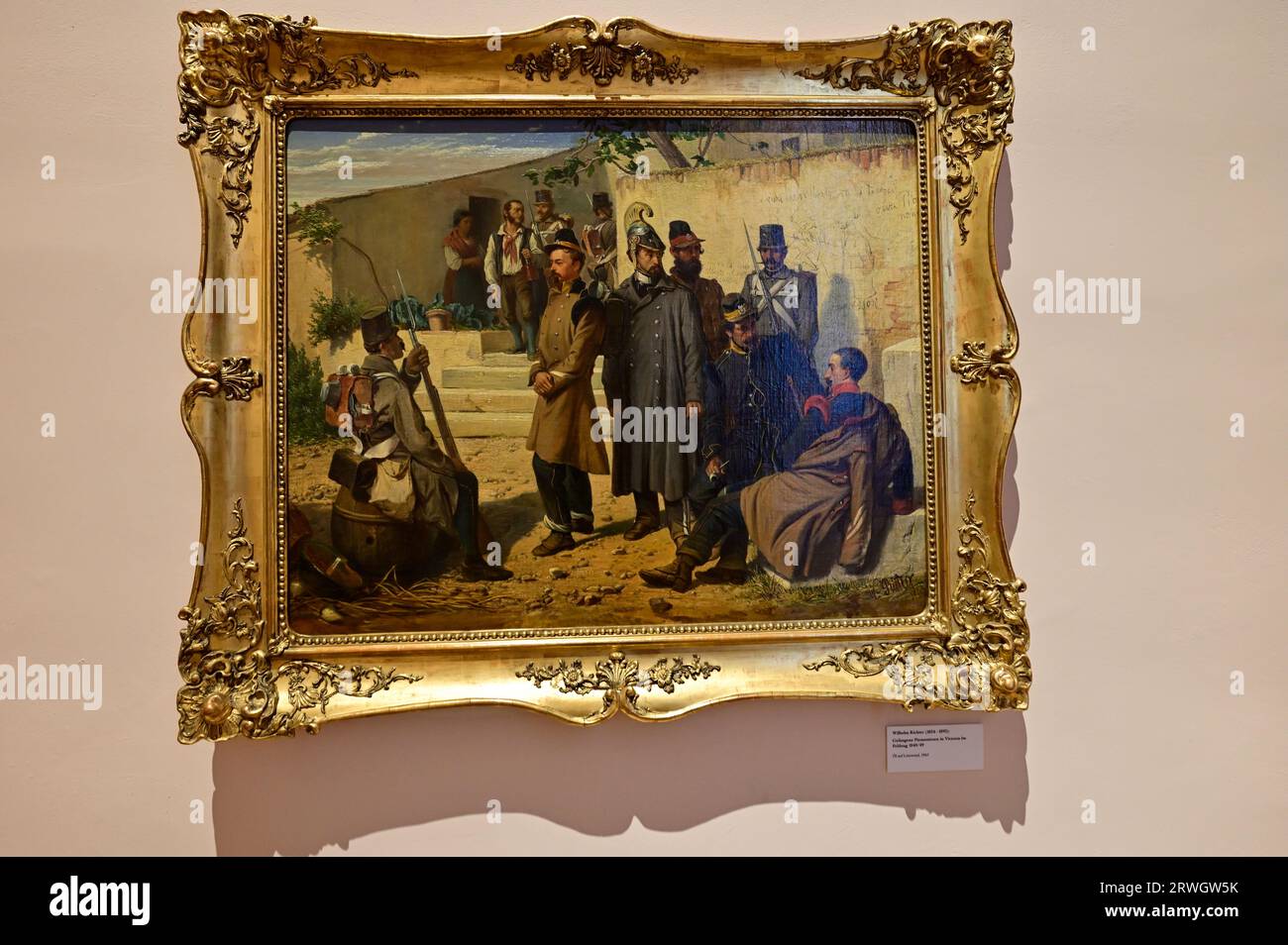 Vienna, Austria. Museo di storia militare di Vienna. Dipinto ad olio Wilhelm Richter 1863-prigionieri piemontesi a Vincenca nella campagna del 1848/49 Foto Stock