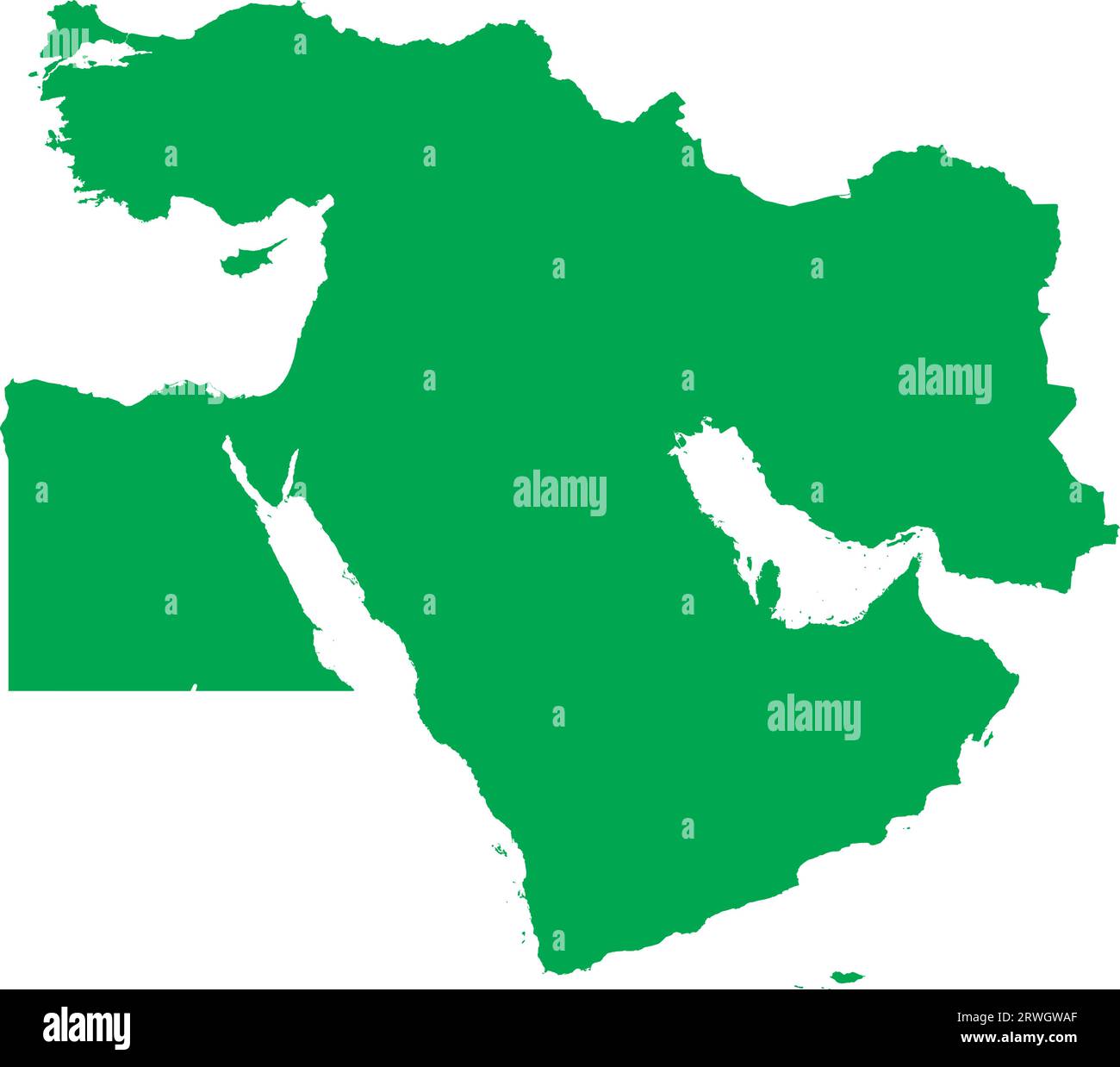 Mappa colori CMYK VERDE del MEDIO ORIENTE Illustrazione Vettoriale