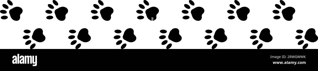 Impronte zampe cane gatto destro e sinistro, sentiero vettoriale animale Illustrazione Vettoriale