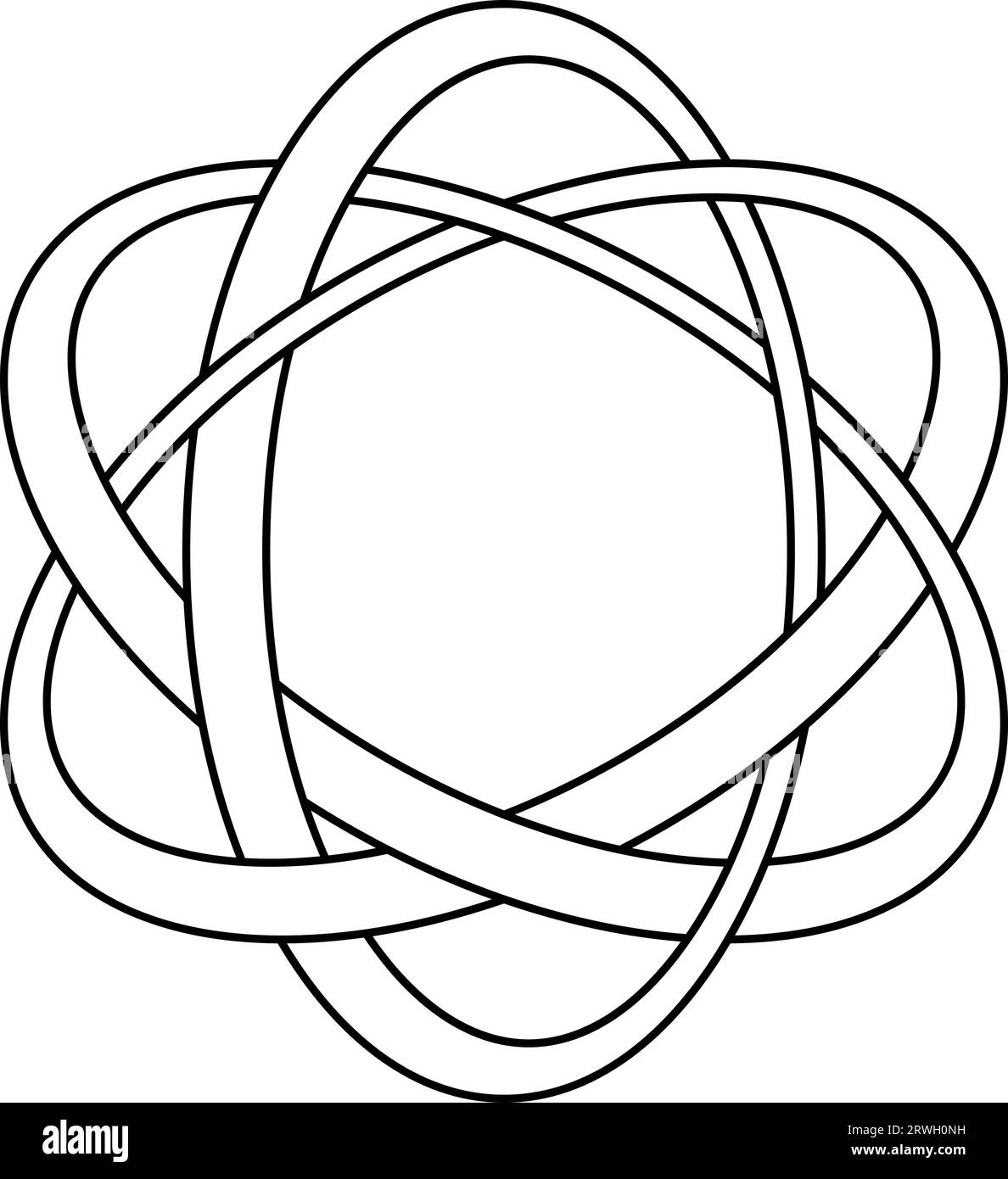 Anelli in plesso simbolo stile celtico. Gioielli in argento timbro. Tatuaggio tribale Illustrazione Vettoriale