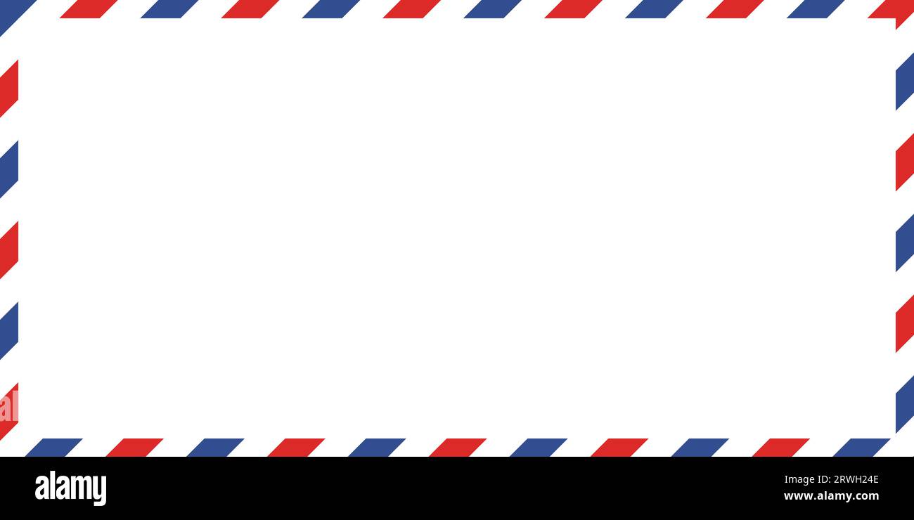 Posta aerea cornice di sfondo lettera di busta, illustrazione della posta Illustrazione Vettoriale