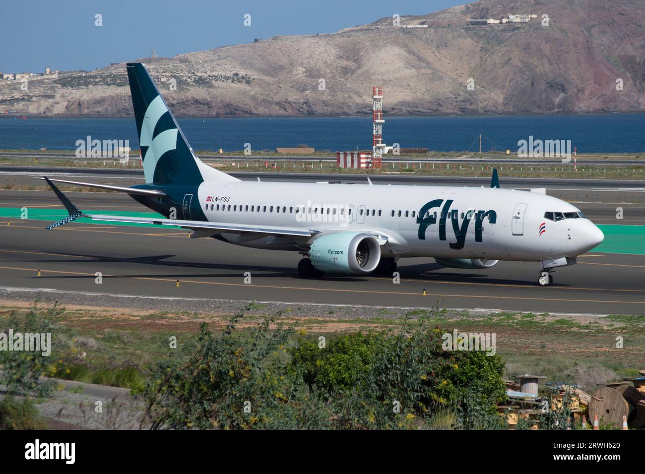 Boeing 737 de Flyr Foto Stock
