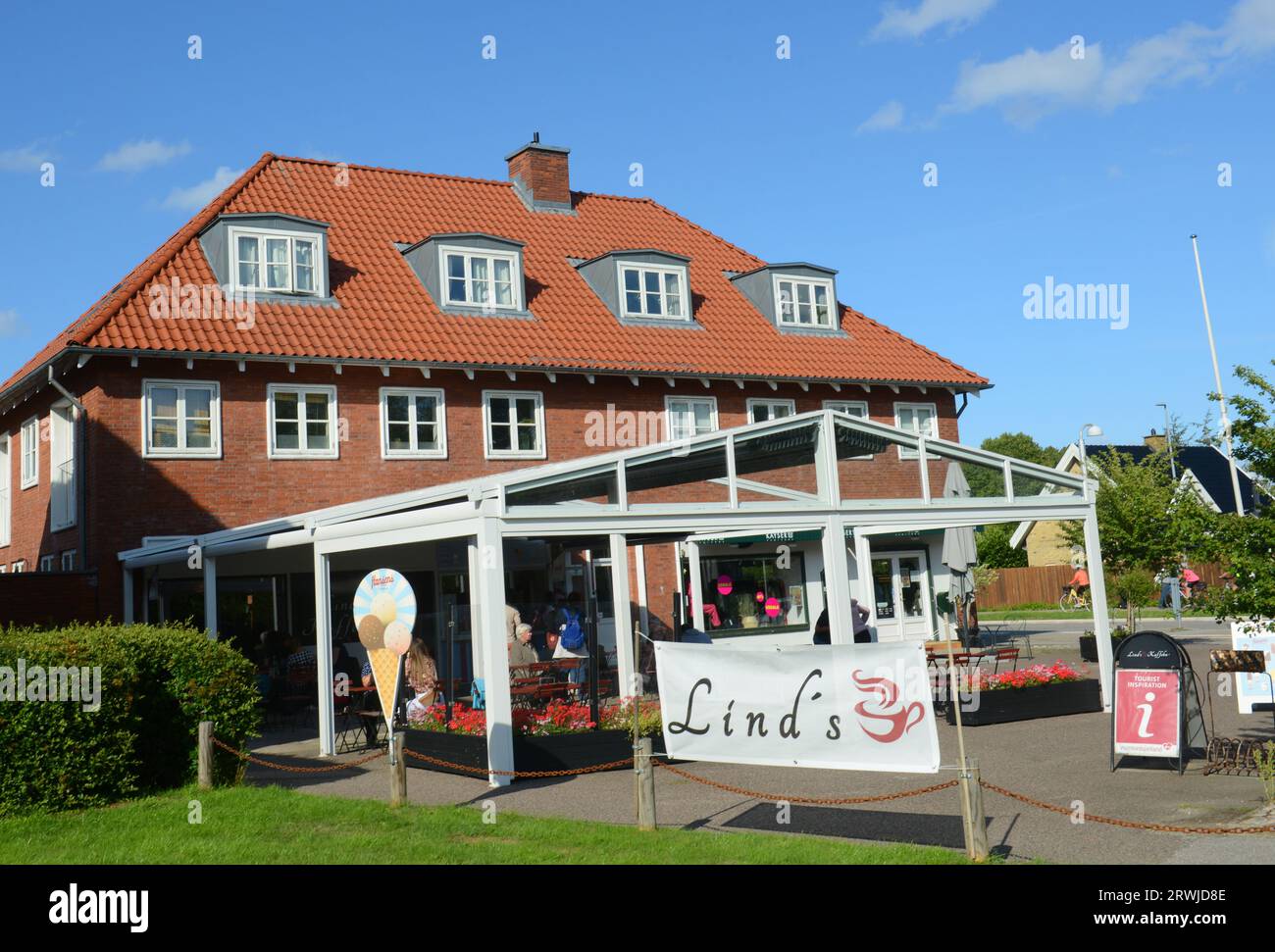 Lind's Ice Cream Shop a Humlebaek, Danimarca. Foto Stock