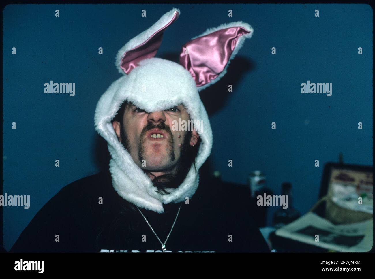 Lemmy di Motorhead fotografato a Chicago, Illinois. Aprile 1987. Credito: Gene Ambo /MediaPunch Foto Stock
