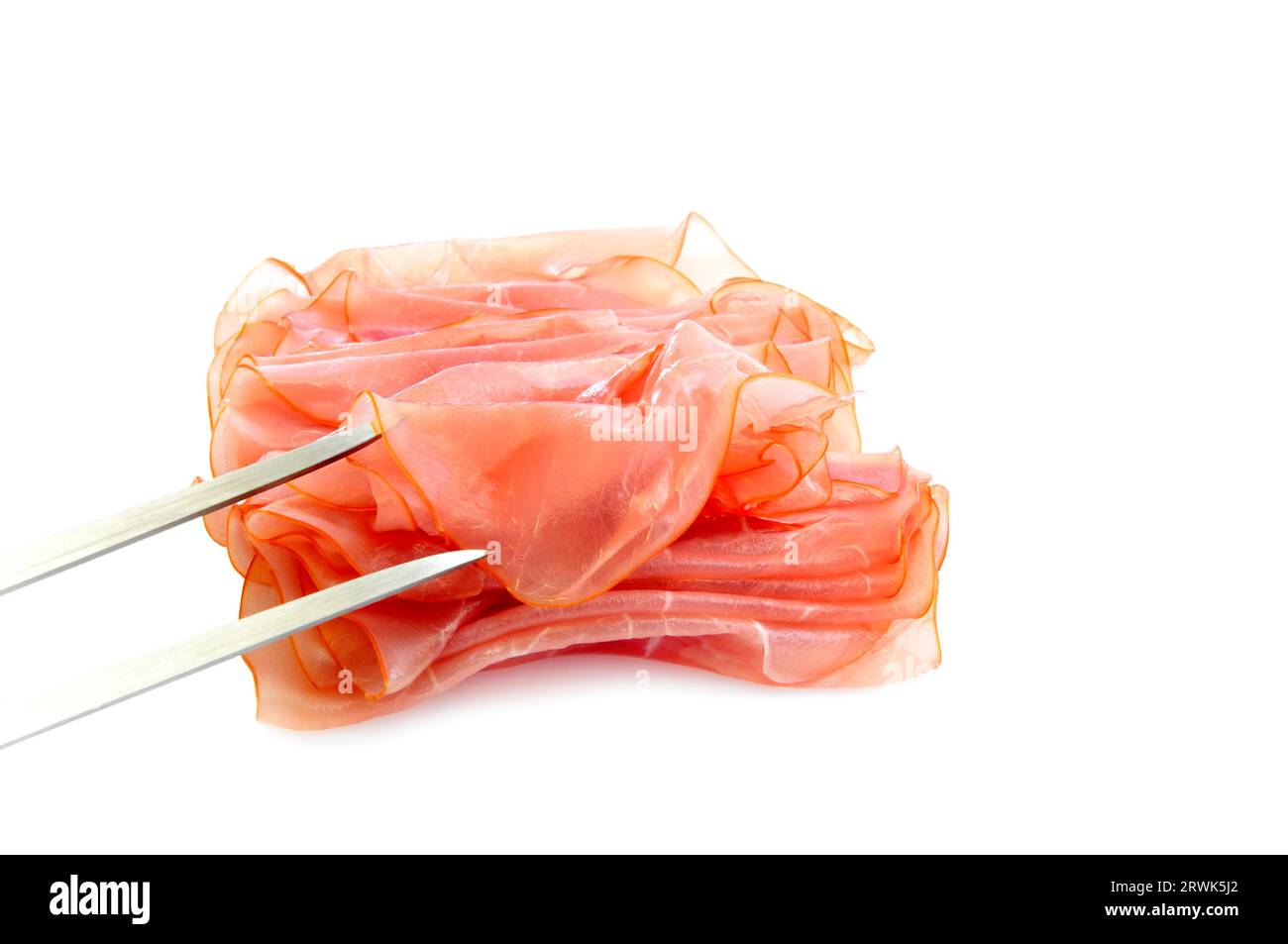 Prosciutto a fette sottili Foto Stock