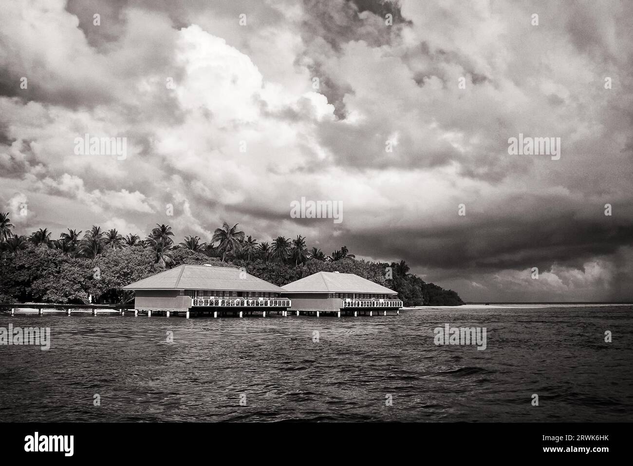 Villaggio di Embudu, Maldive, Atollo di male Sud, Oceano Indiano Foto Stock