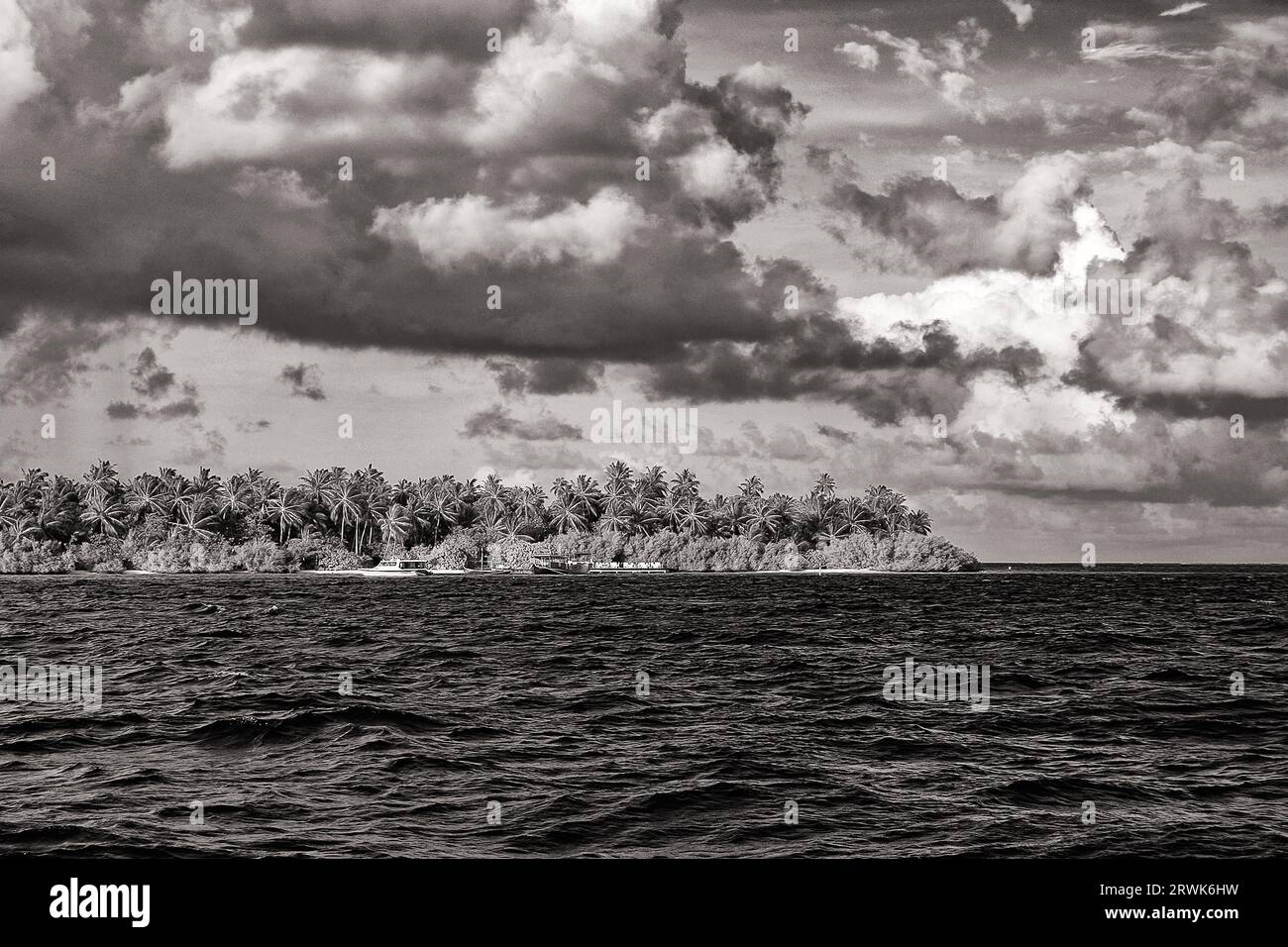 Villaggio di Embudu, Maldive, Atollo di male Sud, Oceano Indiano Foto Stock