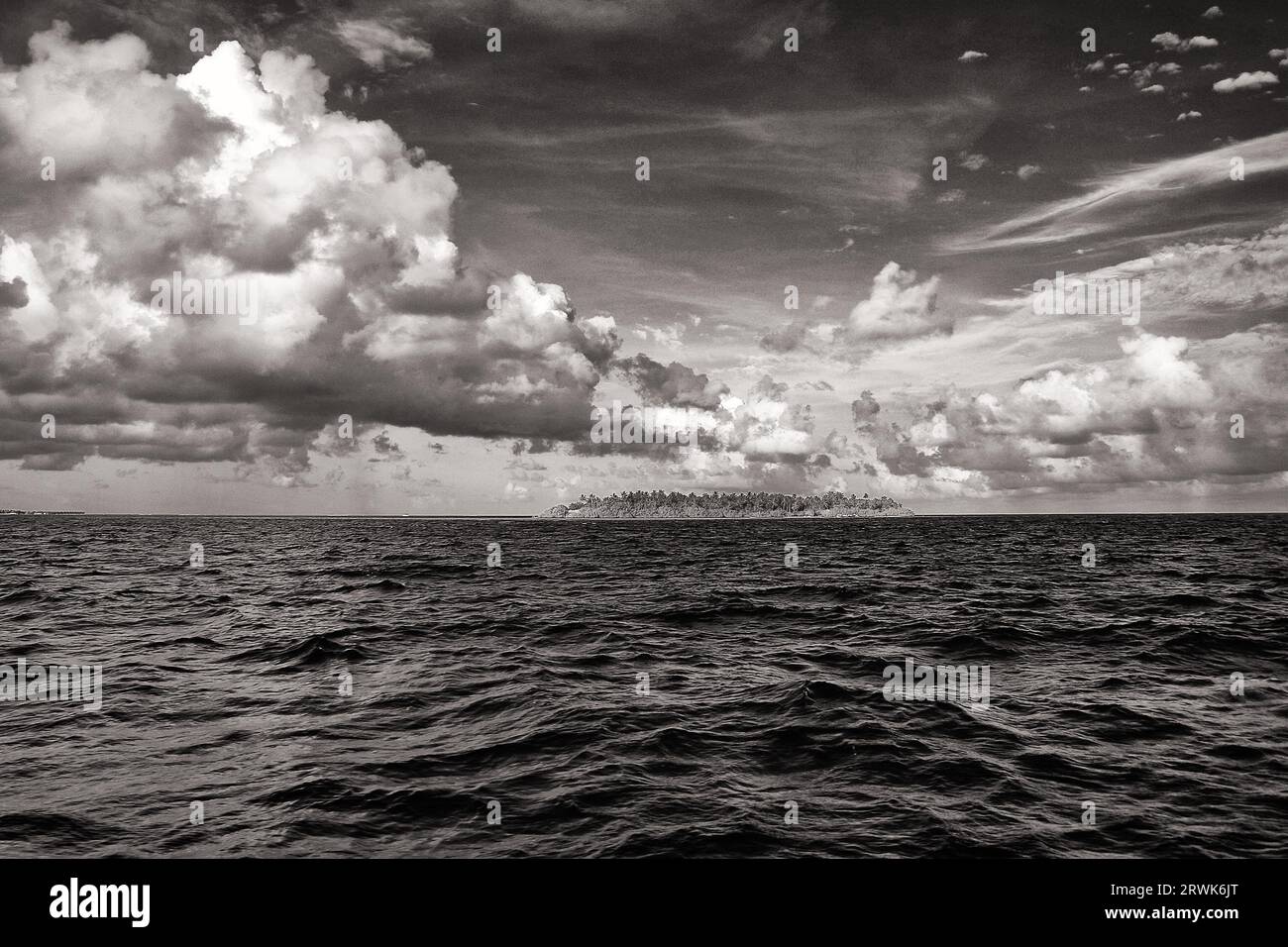 Villaggio di Embudu, Maldive, Atollo di male Sud, Oceano Indiano Foto Stock