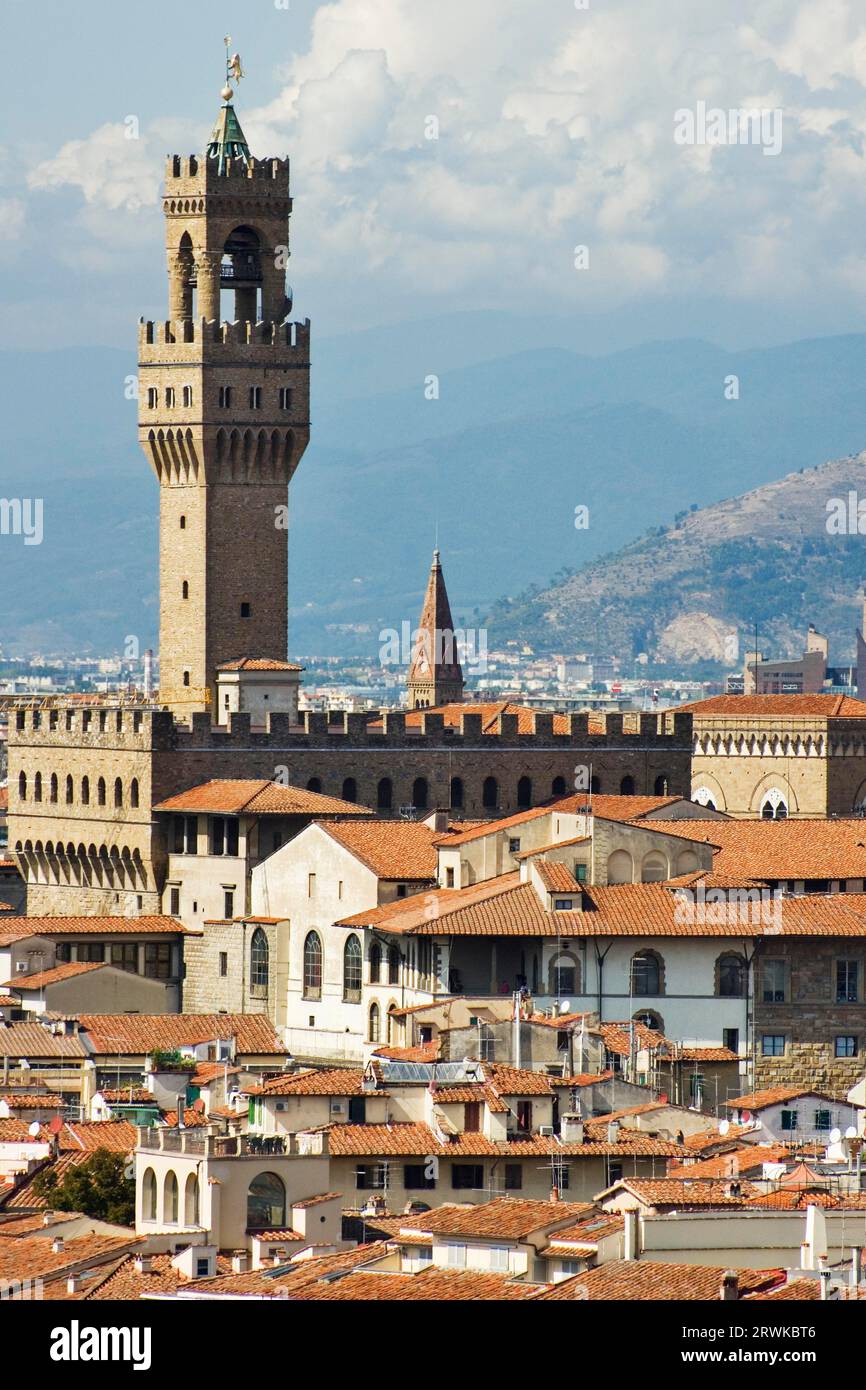 Il Palazzo Vecchio a Firenze Foto Stock