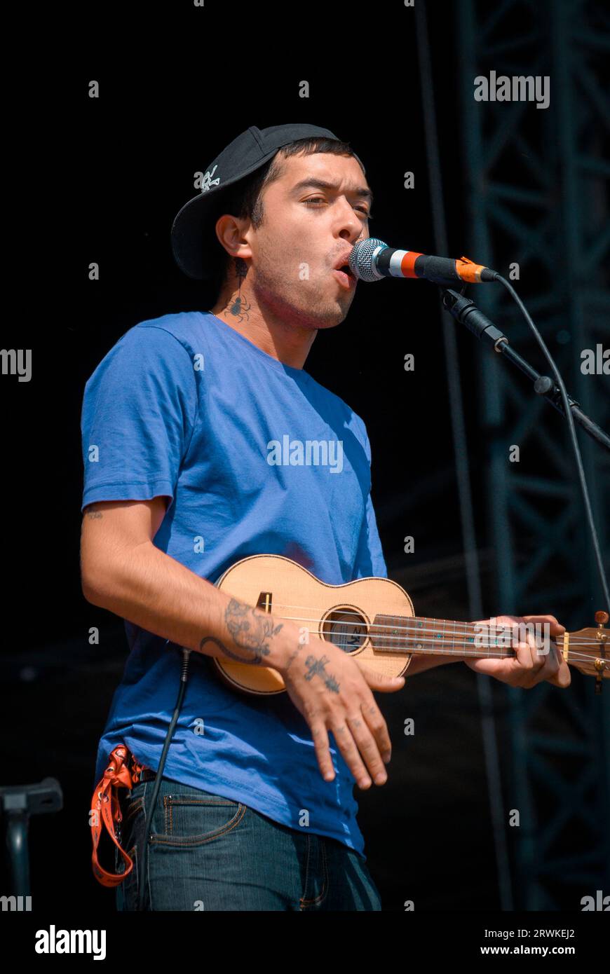 Jonny 'Itch' Fox - The King Blues, V2009, Hylands Park, Chelmsford, Essex, Regno Unito - 23 agosto 2009 Foto Stock