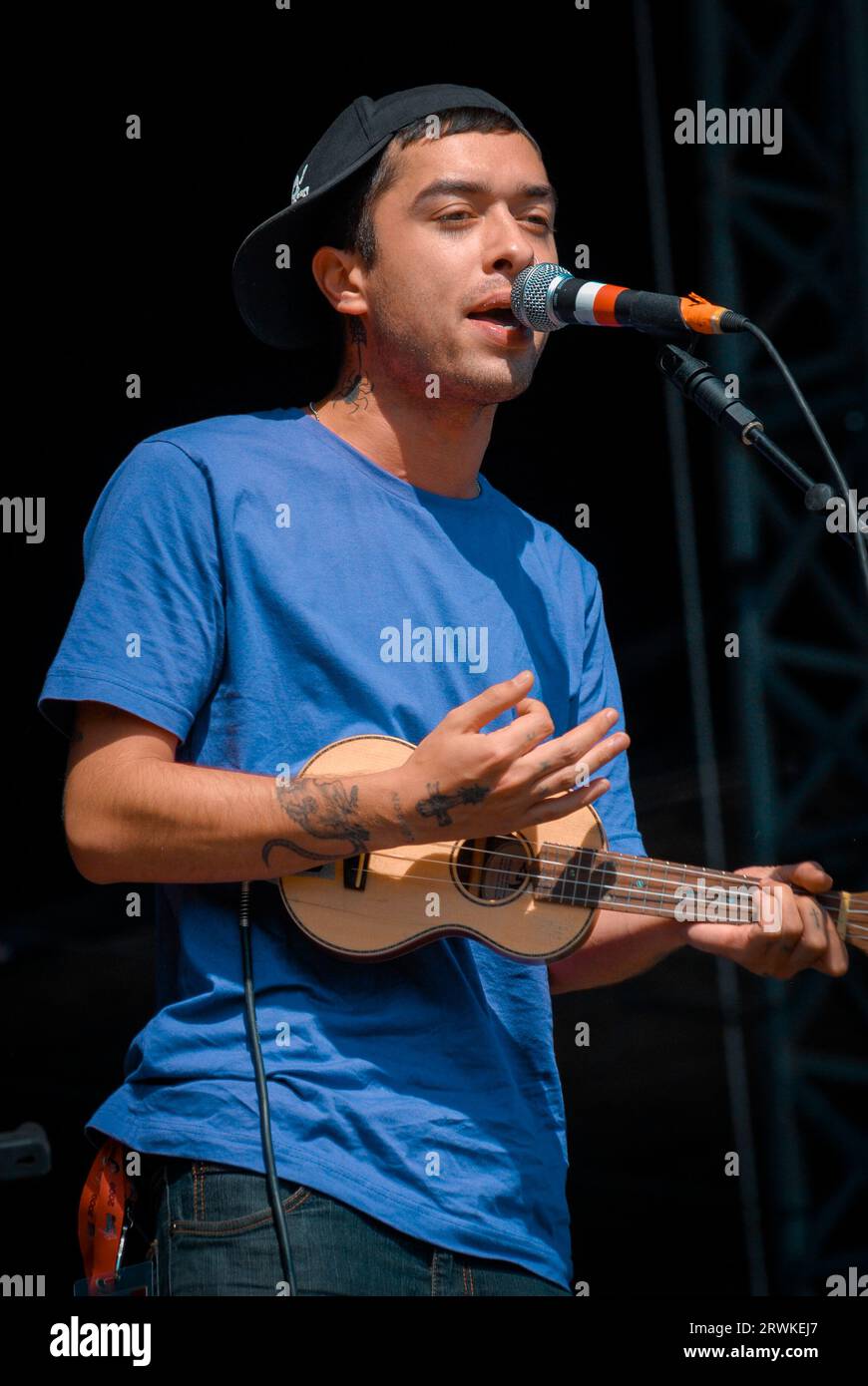 Jonny 'Itch' Fox - The King Blues, V2009, Hylands Park, Chelmsford, Essex, Regno Unito - 23 agosto 2009 Foto Stock