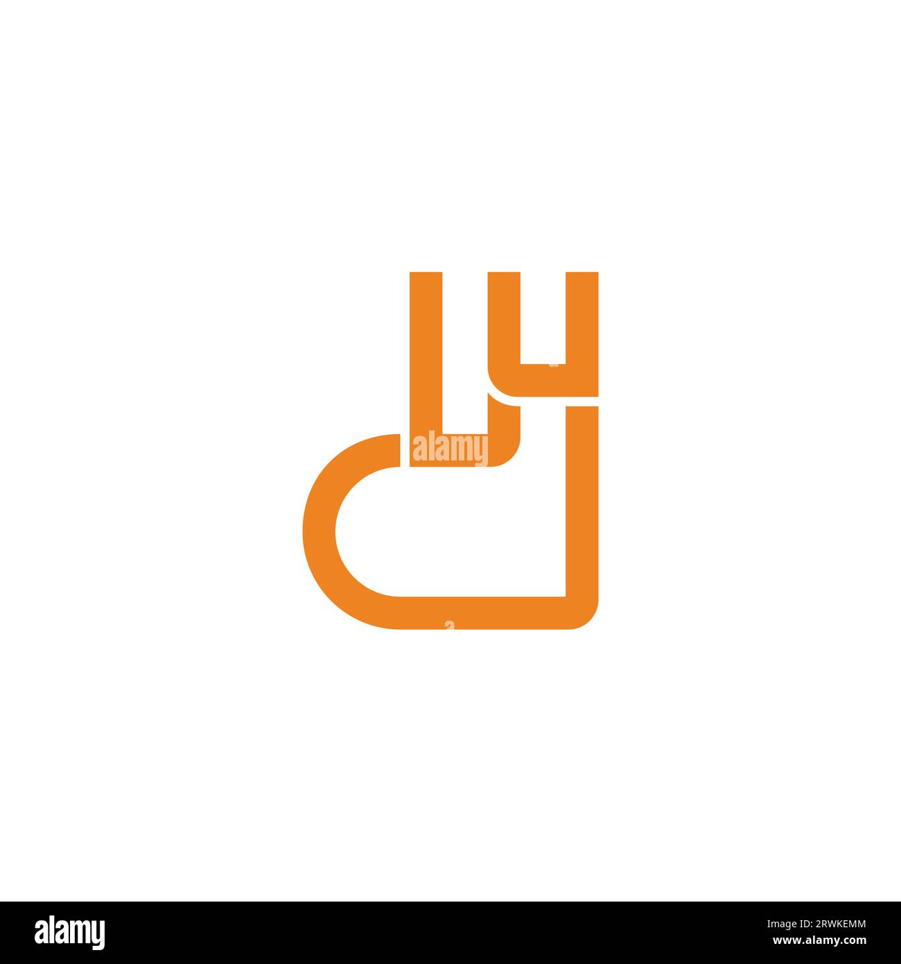 logo a strisce semplici letter wd vector Illustrazione Vettoriale