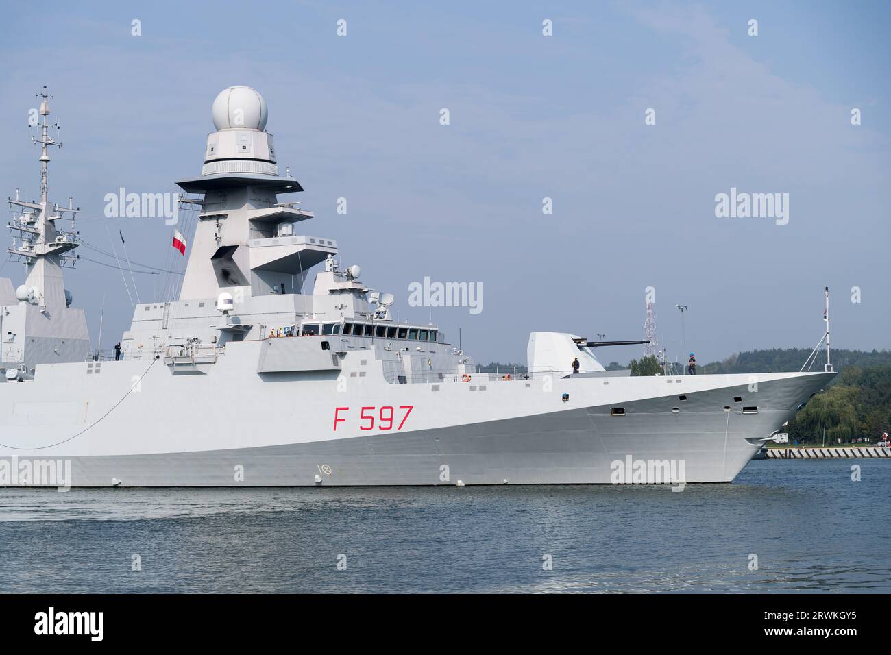 Italiano ITS Antonio Marceglia F597 una fregata classe Carlo Bergamini nel porto di Gdynia, Polonia © Wojciech Strozyk / Alamy Stock Photo Foto Stock