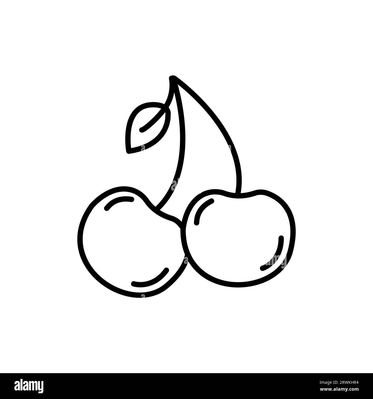 Icona Vector Simple Isolated Cherry Illustrazione Vettoriale