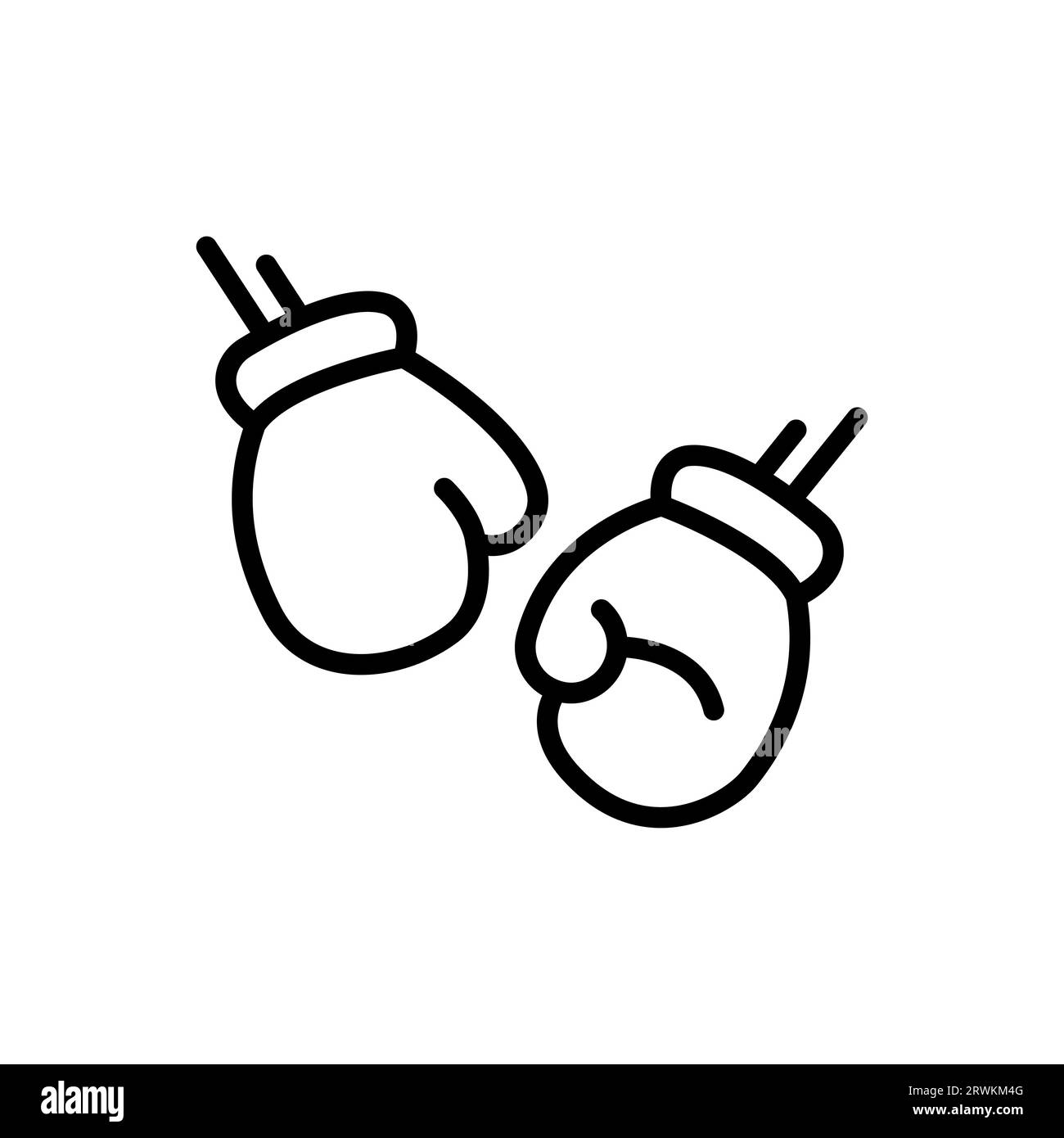 Guanti per l'icona della boxe. Delineare le attrezzature sportive, vettore illustrativo Illustrazione Vettoriale