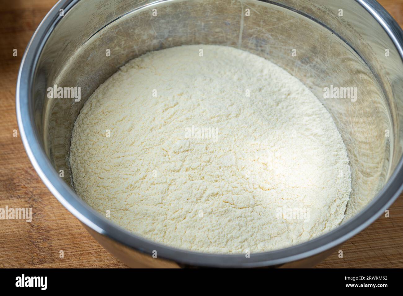 Polenta per preparare Gnocchi alla Romana a casa a Roma, Italia Foto Stock