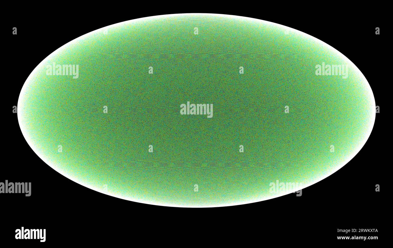 Un ovale a gradiente verde astratto di piccole particelle di pixel. Contesto aziendale. Le particelle formano punti e una griglia di superficie astratta. rendering 3d. Foto Stock