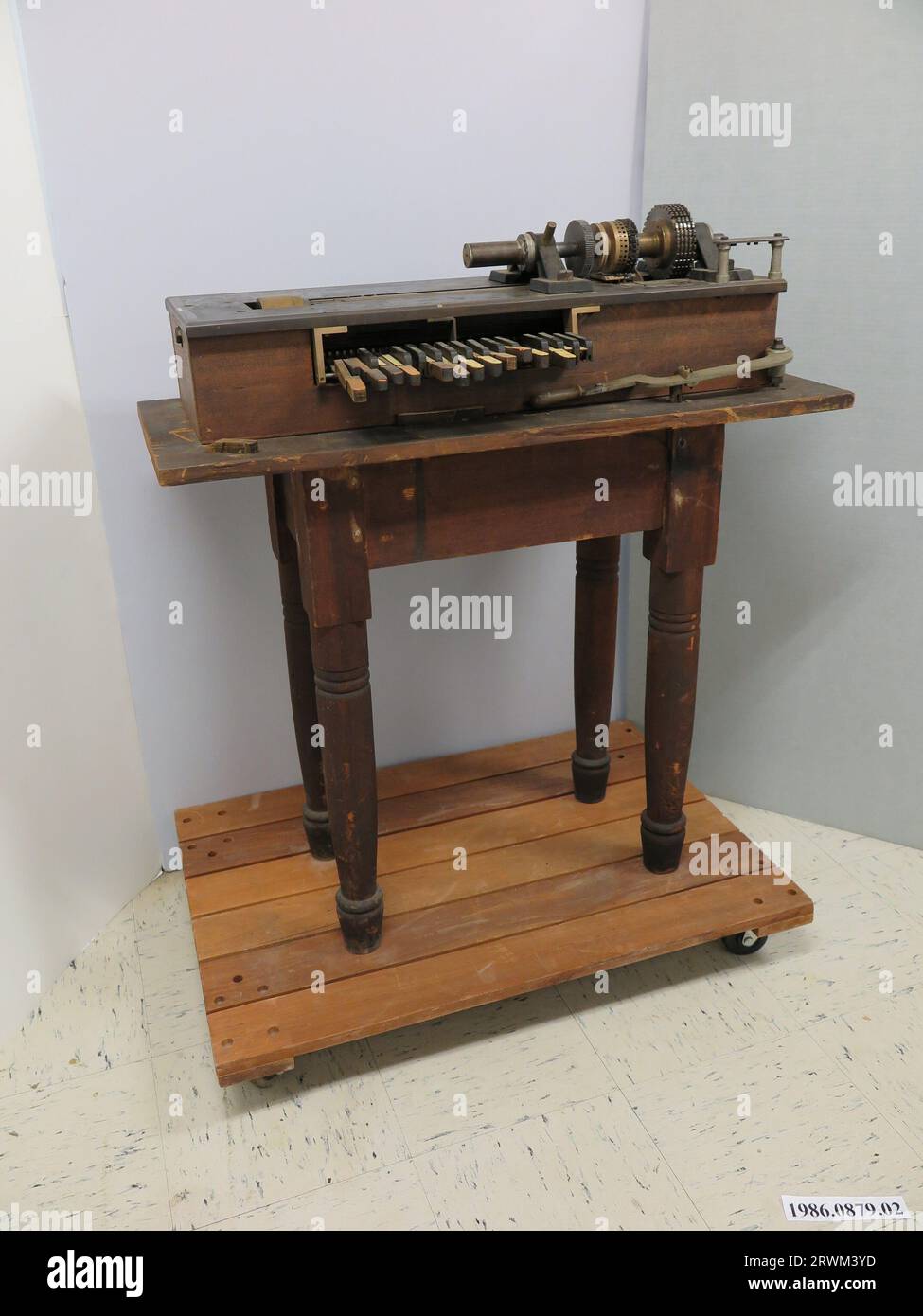 1986.0879.02; macchina per tipografia, macchina Moore, 1876. Foto Stock