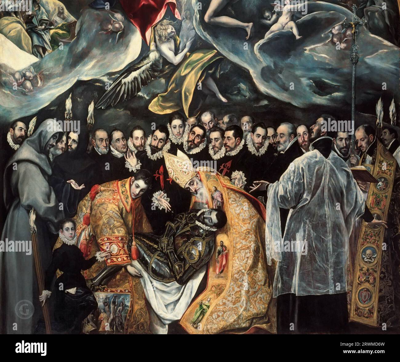 El Greco - sepoltura del Conte di Orgaz, Chiesa particolare di San Tommaso, Toledo Foto Stock