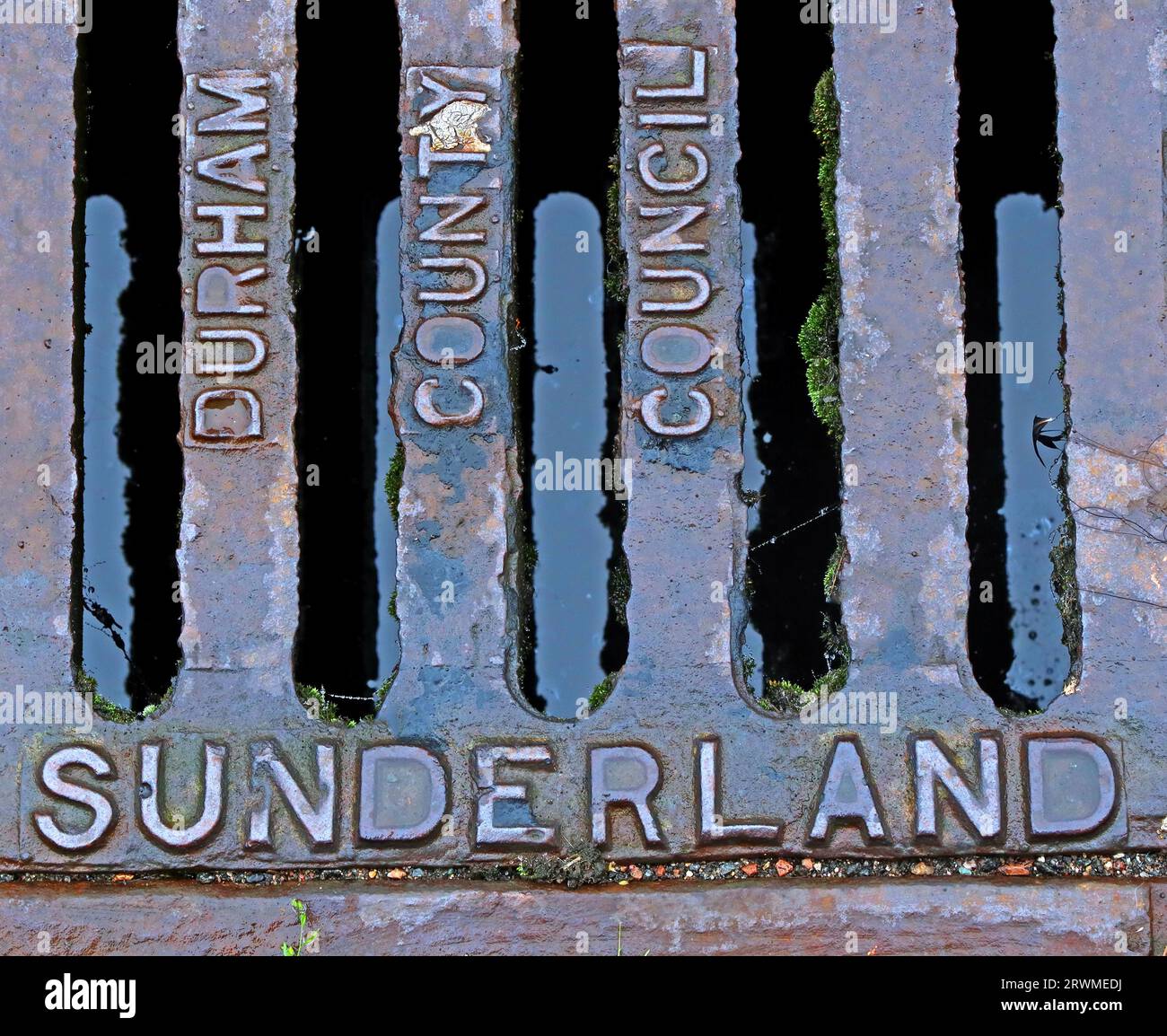 Griglia stradale del Durham County Council realizzata a Sunderland, Inghilterra nord-orientale, Regno Unito, SR1 3HW - sede dei Mackems Foto Stock